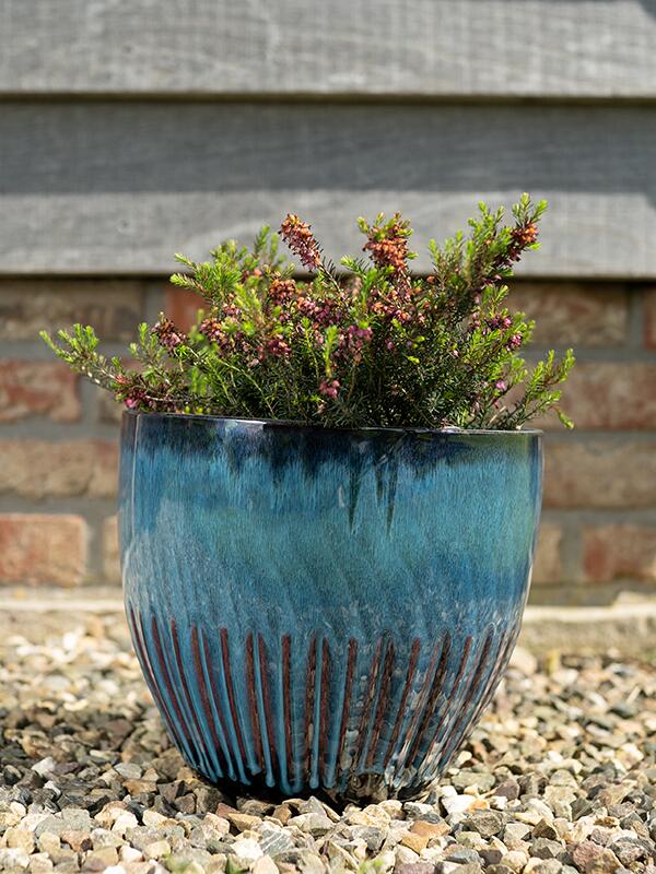 Кашпо Dyon pot royal blue ((набор 3 шт) D32 H27 см