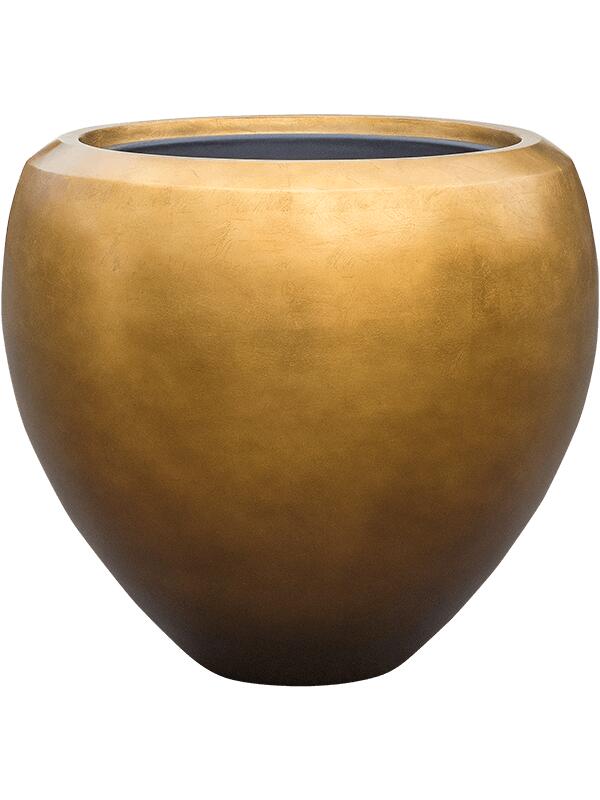 Кашпо Baq metallic silver leaf couple matt honey (с техническим горшком) D50 H45 см