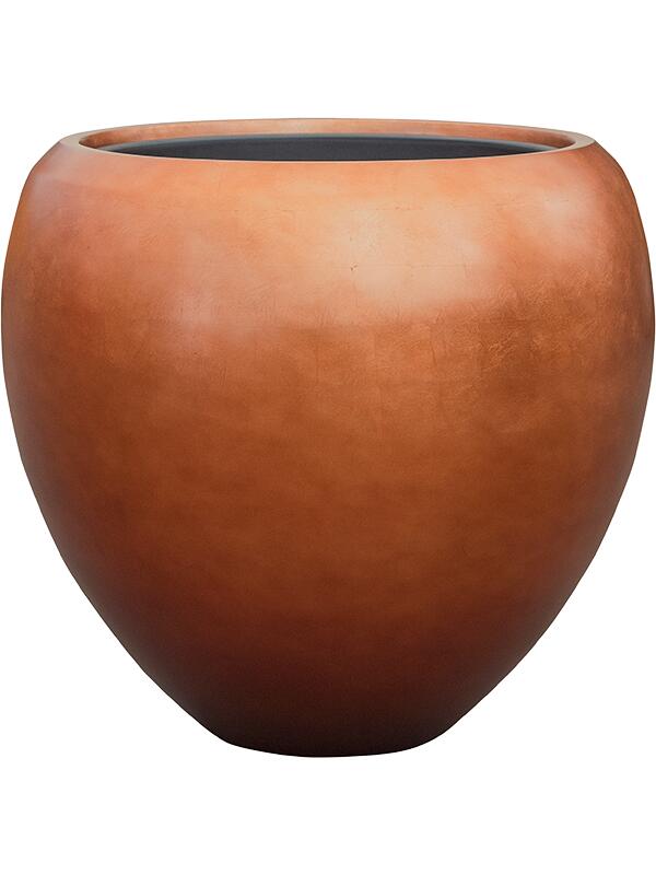 Кашпо Baq metallic silver leaf couple matt copper (с техническим горшком) D60 H55 см