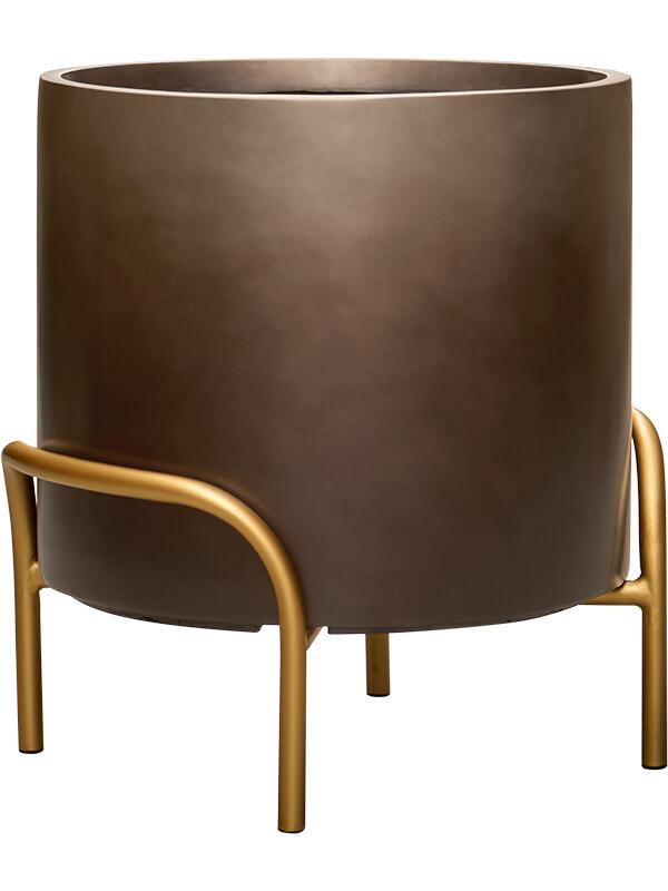 Кашпо Baq gradient elevated cylinder low matt coffee ( + подставка на ножках) D40 H43 см