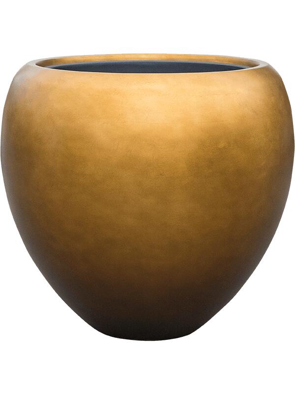 Кашпо Baq metallic silver leaf couple matt honey (с техническим горшком) D60 H55 см