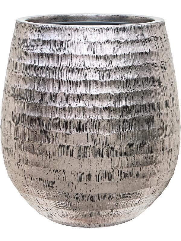 Кашпо Baq opus hammered darcy silver (с техническим горшком) D38 H42 см