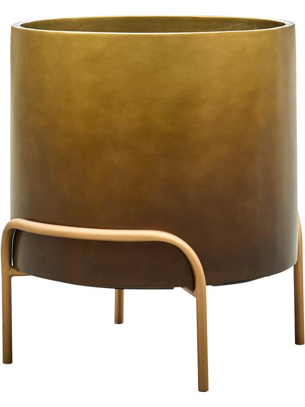 Кашпо Baq gradient elevated cylinder low matt honey ( + подставка на ножках) D50 H53 см