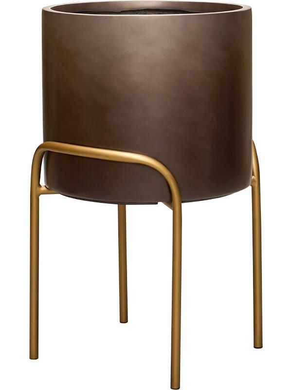 Кашпо Baq gradient elevated cylinder high matt coffee ( + подставка на ножках) D40 H62 см