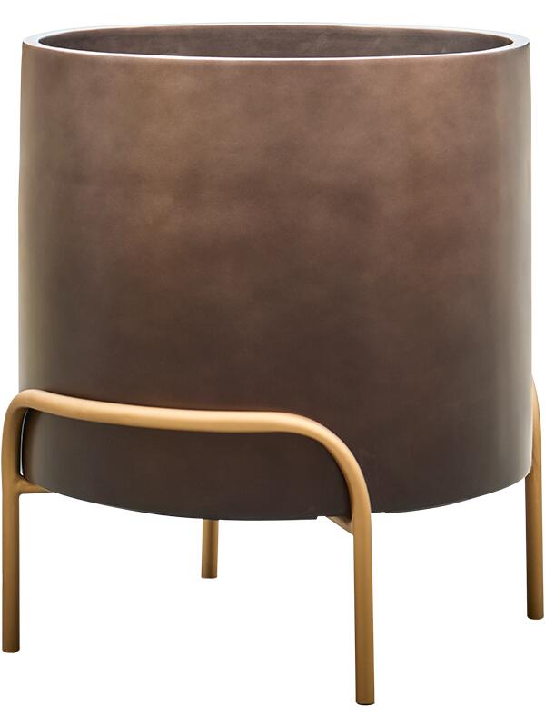 Кашпо Baq gradient elevated cylinder low matt coffee ( + подставка на ножках) D50 H53 см