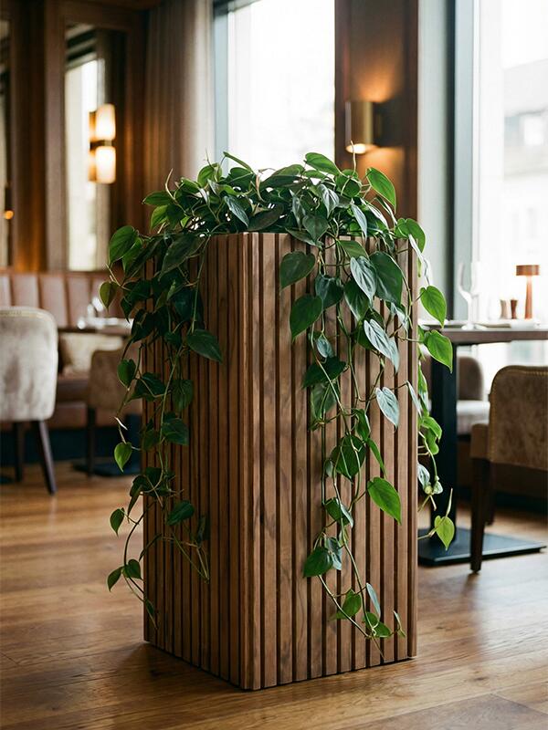 Кашпо Baq radia square natural (с техническим горшком) L38 W38 H75 см