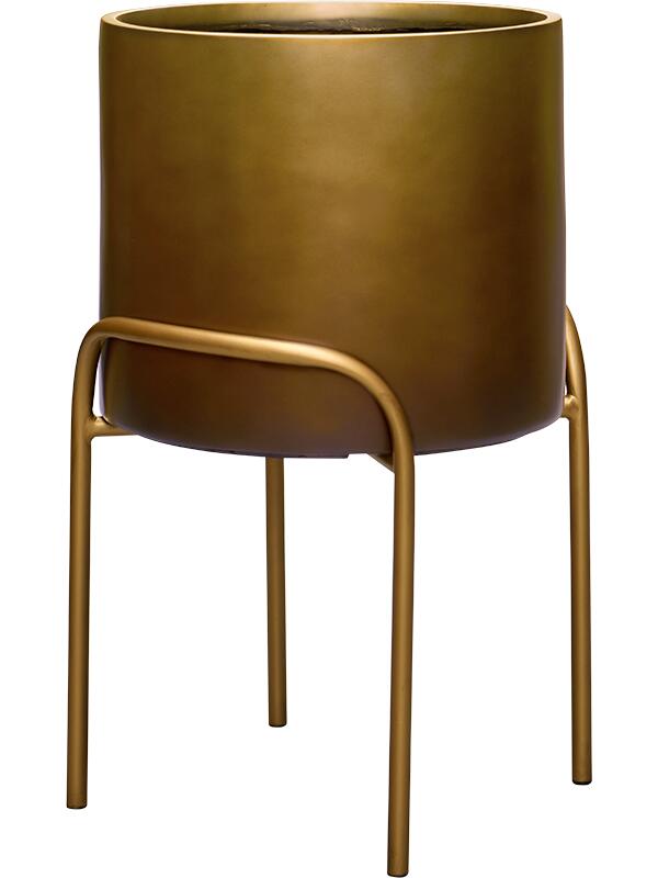 Кашпо Baq gradient elevated cylinder high matt honey ( + подставка на ножках) D40 H62 см