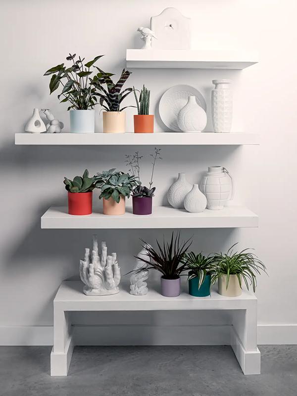 Кашпо Lex pott flowerpot velvet cream multicolor (набор 3 шт) D14 H12 см