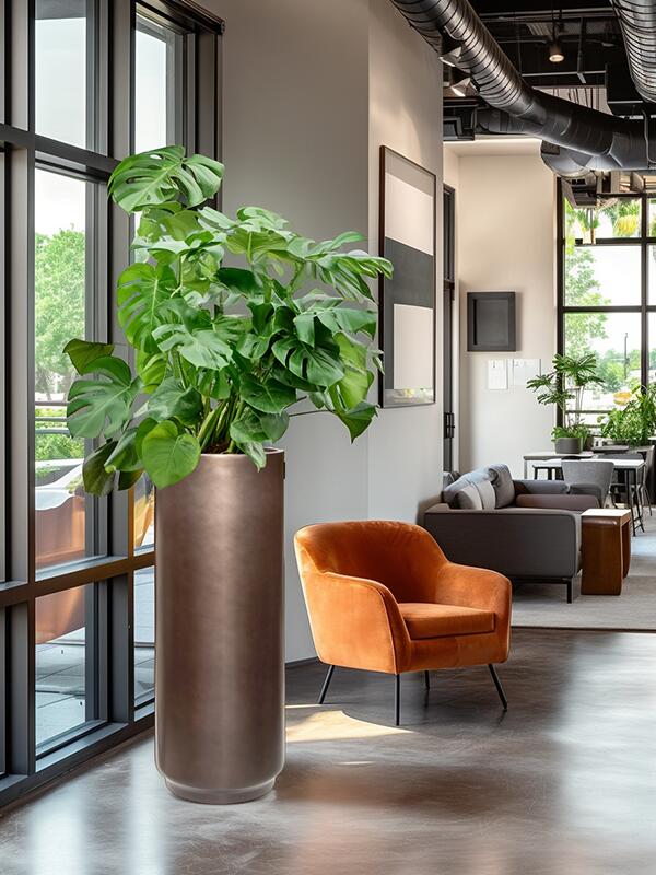 Кашпо Baq gradient cylinder matt coffee (с техническим горшком) D40 H100 см