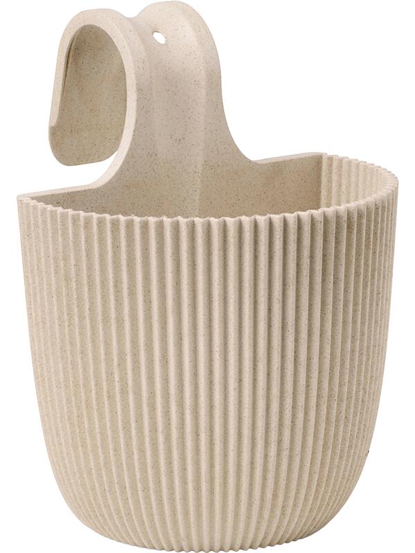 Кашпо Capi nature groove made with balcony hanger sawdust beige D21 H28 см