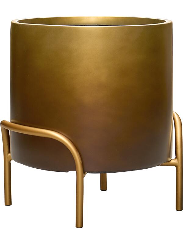 Кашпо Baq gradient elevated cylinder low matt honey ( + подставка на ножках) D40 H43 см