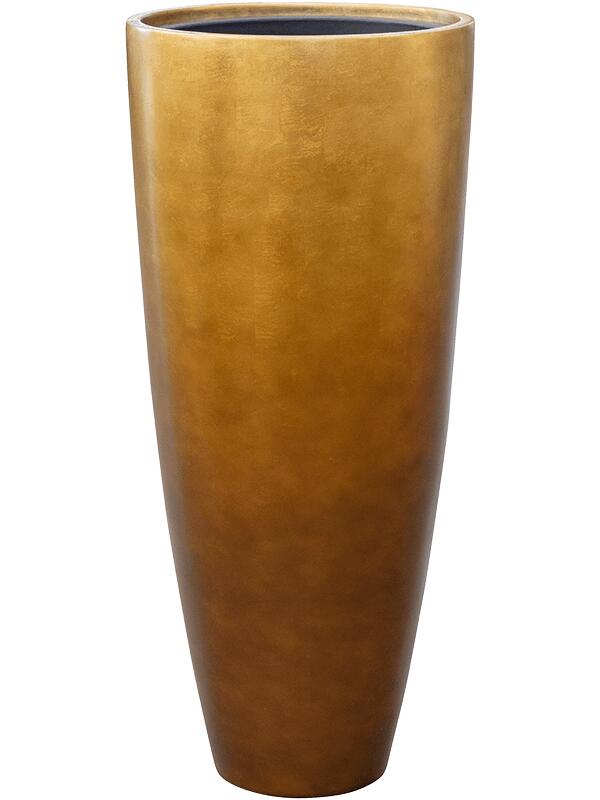Кашпо Baq metallic silver leaf partner matt honey (с техническим горшком) D40 H90 см