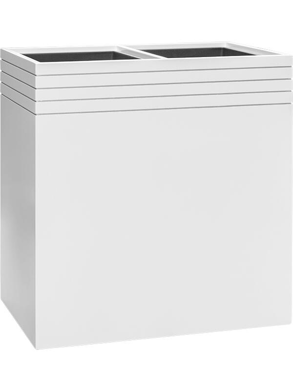 Кашпо Baq line-up rectangle matt white (с техническим горшком и подставкой на колесиках) L74 W38 H75 см