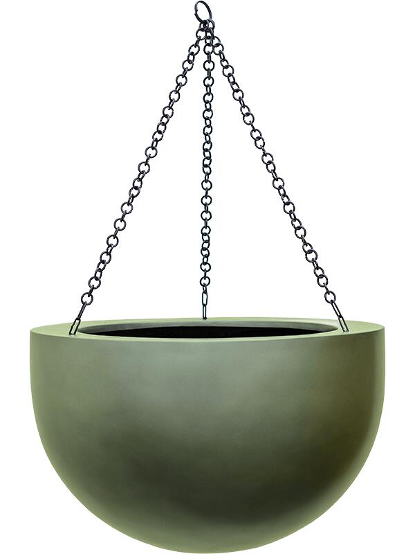 Кашпо подвесное Baq gradient hanging bowl matt forest green D38 H24 см