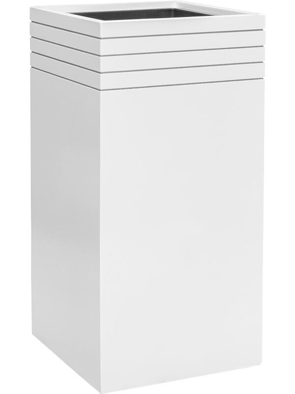 Кашпо Baq line-up square matt white (с техническим горшком и подставкой на колесиках) L38 W38 H75 см