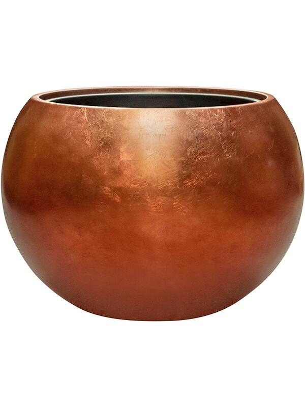 Кашпо Baq metallic silver leaf globe matt copper (с техническим горшком) D60 H43 см