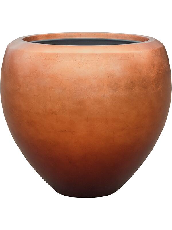 Кашпо Baq metallic silver leaf couple matt copper (с техническим горшком) D50 H45 см