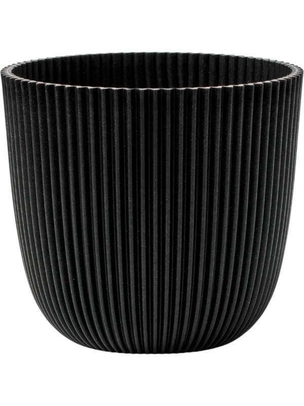 Кашпо Capi nature groove made with planter ball textile black D28 H27 см