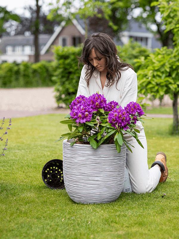 Кашпо Capi nature rib nl planter ball ivory D54 H52 см Кашпо Capi nature rib nl planter ball ivory D54 H52 см