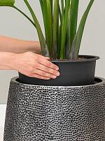 Кашпо Baq opus hit darcy silver (с техническим горшком) D38 H42 см