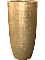 Кашпо Baq metallic silver leaf partner glossy gold (с техническим горшком) D46 H90 см