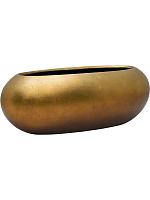 Кашпо Baq metallic silver leaf boat matt honey L56 W23 H20 см Кашпо Baq metallic silver leaf boat matt honey L56 W23 H20 см