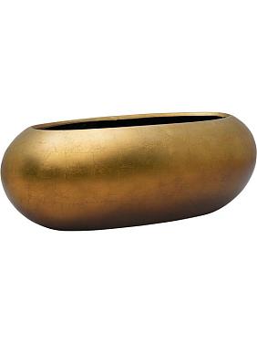 Кашпо Baq metallic silver leaf boat matt honey Кашпо Baq metallic silver leaf boat matt honey