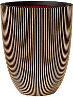 Кашпо Capi nature groove nl vase elegant low black gold D46 H58 см Кашпо Capi nature groove nl vase elegant low black gold D46 H58 см