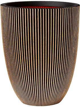 Кашпо Capi nature groove nl vase elegant low black gold Кашпо Capi nature groove nl vase elegant low black gold