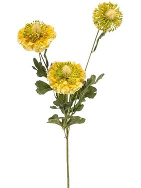 Скабиоза ветвь с желтыми цветами искусственная