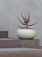 Кашпо Grigio low balloon antique white D95 H44 см