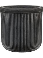 Кашпо Baq vertical rib cylinder anthracite D30 H31 см Кашпо Baq vertical rib cylinder anthracite D30 H31 см
