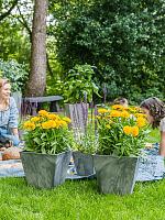 Кашпо Artstone ella pot grey L30 W30 H29 см