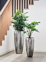 Кашпо Baq opus raw partner silver (с техническим горшком) D40 H85 см