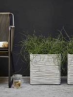 Кашпо Capi nature rib nl planter square ivory L40 W40 H40 см