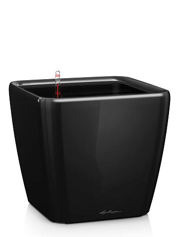 Кашпо Lechuza Quadro LS 43 черный лакированный