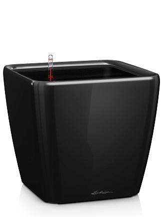 Кашпо Lechuza Quadro LS (черный лакированный)