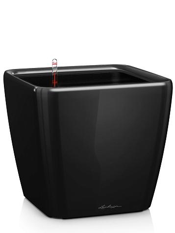 Кашпо Lechuza Quadro LS 50 черный лакированный