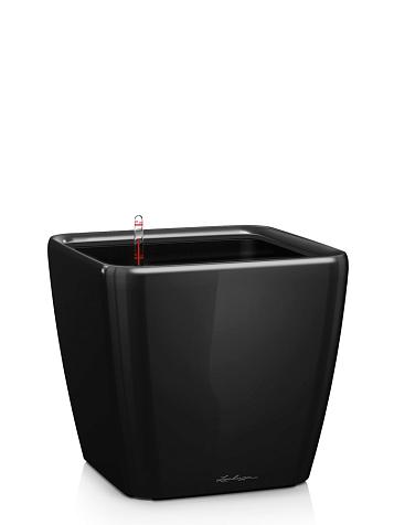 Кашпо Lechuza Quadro LS 21 черный лакированный