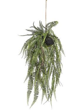 Папоротник ампельный в подвесном горшке искусственный