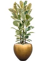 Кашпо Baq metallic silver leaf couple matt honey (с техническим горшком) D50 H45 см