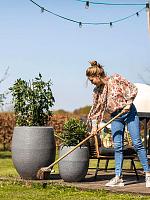 Кашпо Capi arc granite vase elegant deluxe anthracite D85 H100 см