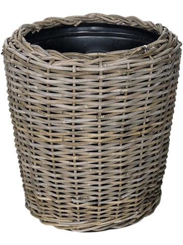 Кашпо Drypot rattan round grey Кашпо Drypot rattan round grey