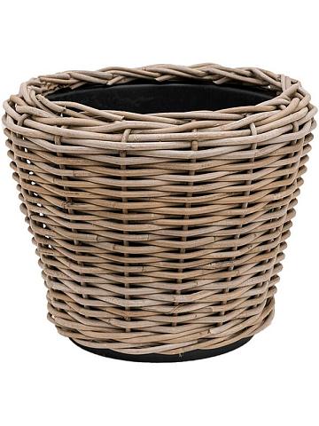 Кашпо Drypot rattan round grey Кашпо Drypot rattan round grey