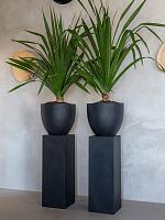 Кашпо Fiberstone yang black L35 W35 H100 см