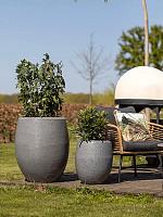 Кашпо Capi arc granite vase elegant deluxe anthracite D63 H75 см