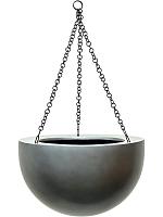 Кашпо подвесное Baq gradient hanging bowl matt grey D33 H21 см