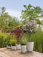 Кашпо Sereh round high mushroom beige D30 H41 см