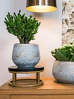 Кашпо Noor pot metallic grey D16 H13 см