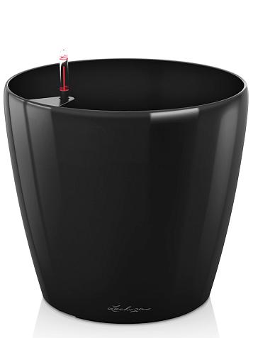 Кашпо Lechuza Classico 70 черный лакированный
